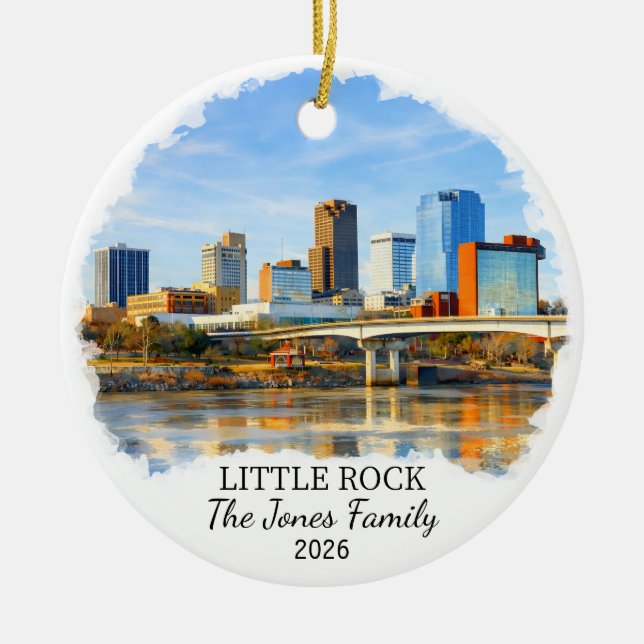 Décoration En Céramique Personalized Little Rock Ornament, Custom Arkansas (Devant)