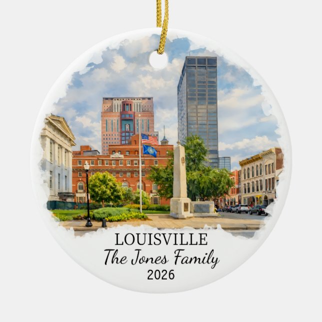 Décoration En Céramique Personalized Louisville Ornament, Custom Kentucky (Devant)