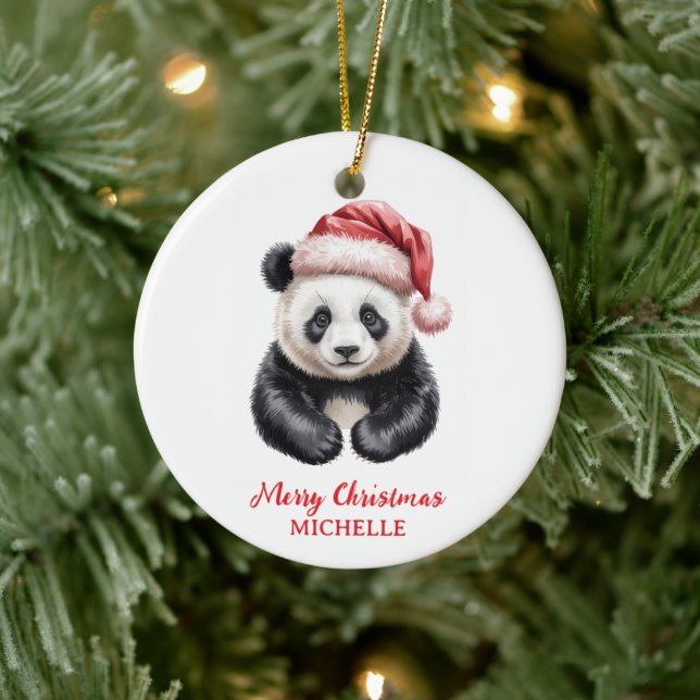 Décoration En Céramique Personalized Merry Christmas Cute Panda Bear (Arbre)