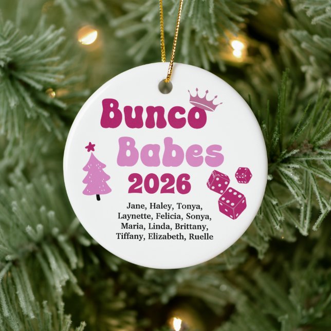 Décoration En Céramique Personalized Name Bunco Babes Ornament (Arbre)
