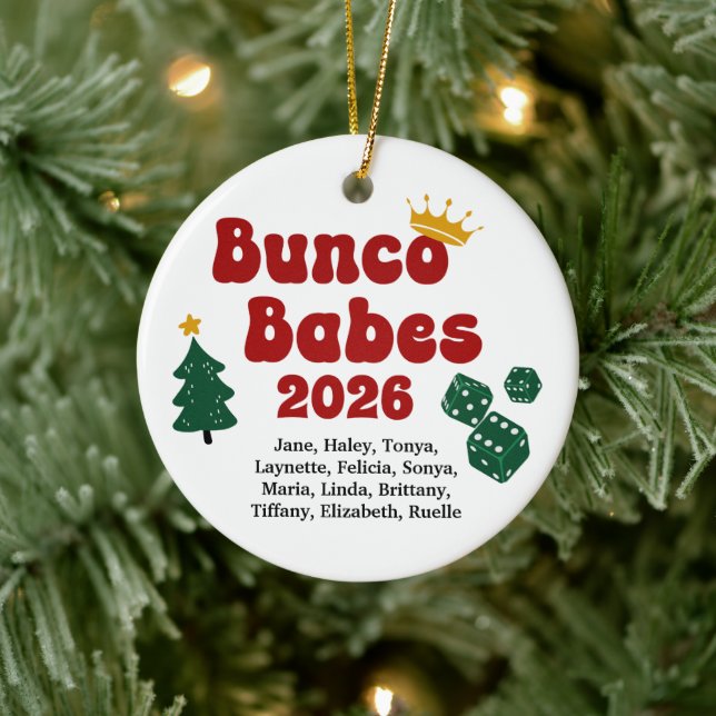 Décoration En Céramique Personalized Name Bunco Babes Ornament (Arbre)