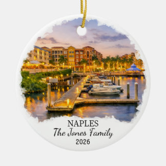 Décoration En Céramique Personalized Naples Ornament, Custom Florida State