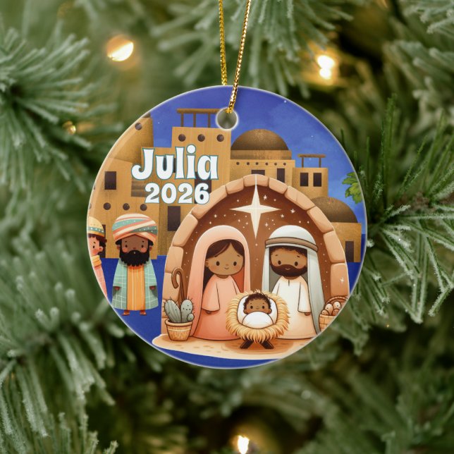 Décoration En Céramique Personalized Nativity Ornament (Arbre)