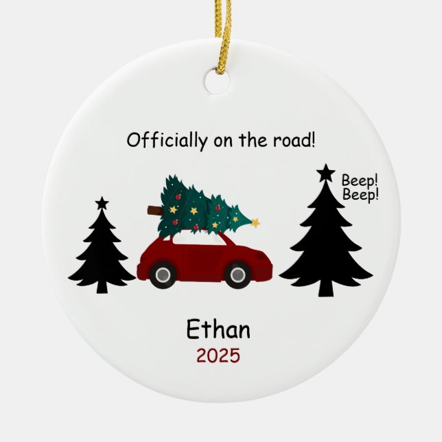 Décoration En Céramique Personalized New Driver Ornament, Custom Licensed  (Devant)