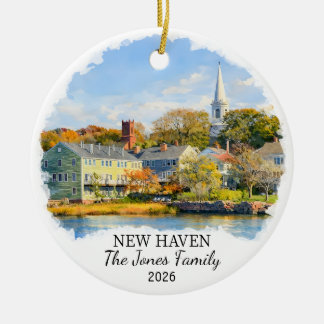 Décoration En Céramique Personalized New Haven Ornament Custom Connecticut