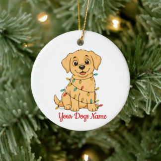 Décoration En Céramique Personalized Pet Christmas Ornament Front & Back