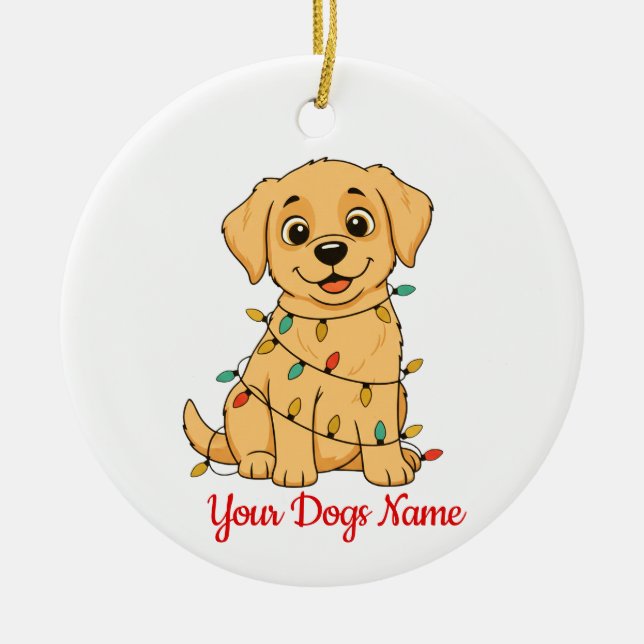 Décoration En Céramique Personalized Pet Christmas Ornament Front & Back (Devant)