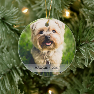 Décoration En Céramique Personalized Pet Photo Double-sided Christmas Tree