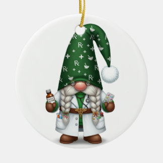 Décoration En Céramique Personalized Pharmacist Gnome Ornament