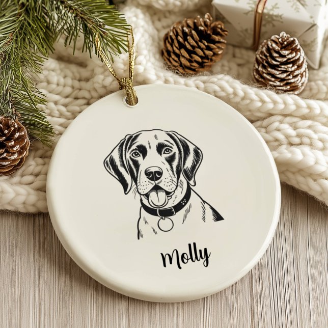 Décoration En Céramique Personalized Pointer Dog Christmas (Créateur téléchargé)