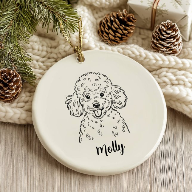 Décoration En Céramique Personalized Poodle Dog Christmas (Créateur téléchargé)
