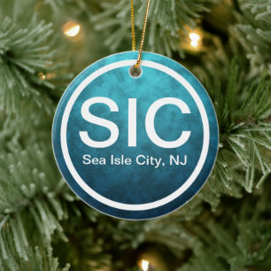 Décoration En Céramique Personalized SIC Sea Isle City NJ Beach Christmas