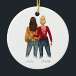 Décoration En Céramique Personalized Simple christmas gift for Soul sister<br><div class="desc">I can customize everything from hair color to clothing style for your soul sister's birthday card. If you want any adjustments, just message me, and it's free of charge. The Personalized Simple Christmas Gift for Soul Sister Ceramic Ornament is a beautiful and personalized way to show your appreciation for your...</div>