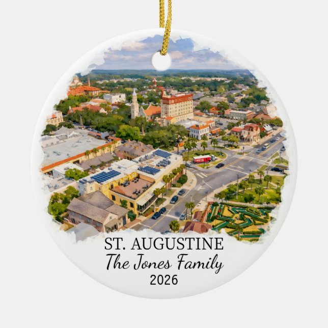 Décoration En Céramique Personalized St. Augustine Ornament Custom Florida (Devant)
