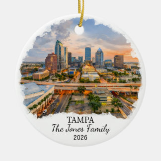 Décoration En Céramique Personalized Tampa Ornament, Custom Florida