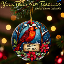 Personalized Two-Sided Cardinal Ornament