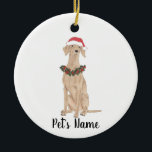 Décoration En Céramique Personalized Vizsla<br><div class="desc">Make the nice list this year with an ornament of your favorite vizsla elf!</div>