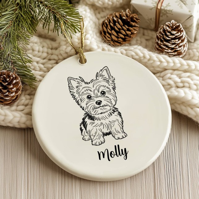 Décoration En Céramique Personalized Yorkie Dog Christmas (Créateur téléchargé)