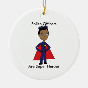 Décoration En Céramique Personnalisation du super héros de la police noire