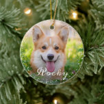 Décoration En Céramique Personnalisé 2 Photo Animaux de Compagnie Chien Pu<br><div class="desc">Personnalisé 2 Photo Animaux de Compagnie Chien Chien Chien de Vacances Ornement en céramique</div>