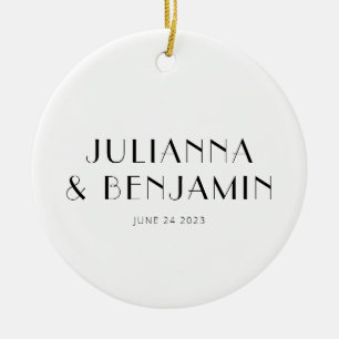 Décoration En Céramique Personnalisé Art Déco Noir Blanc Nouveau Nom Keeps