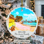 Décoration En Céramique Personnalisé Belize Ornement, Amérique centrale<br><div class="desc">Un ornement de souvenirs de voyage personnalisé conçu pour célébrer votre voyage inoubliable au Belize en Amérique centrale. Que vous soyez allé au travail, que vous ayez apprécié une escapade romantique ou que vous ayez participé à un programme d’échange scolaire, cet ornement commémore un moment spécial que vous chérirez toujours...</div>