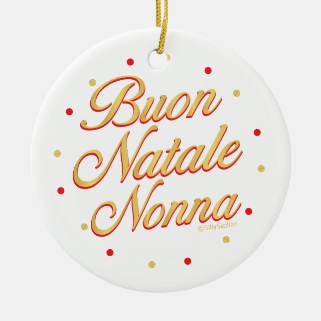 Décoration En Céramique Personnalisé Buon Natale Nonna (Devant)