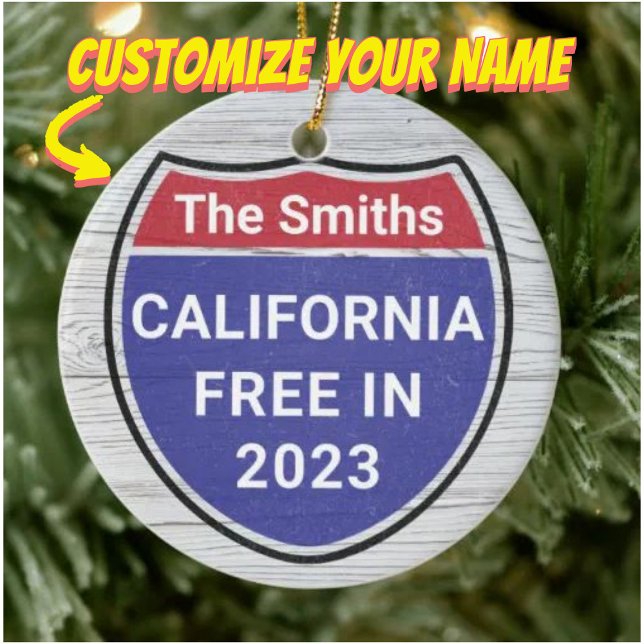 Décoration En Céramique Personnalisé California Free en 2023 Noël (customize your ornament)