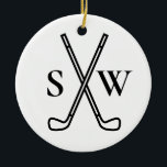 Décoration En Céramique Personnalisé Créer Votre Propre Thème De Golf Mono<br><div class="desc">Clubs de golf de style logo avec vos initiales monogrammes. Thème de golf parfait et simple pour créer votre propre ornement de Noël personnalisé. Grand comme un cadeau pour ceux qui aiment jouer au golf.</div>