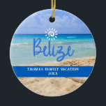 Décoration En Céramique Personnalisé Famille Belize Beach Vacances Noël<br><div class="desc">Sympa personnalisable Belize Trip souvenir. Personnalisation : Changez la légende et l'année pour la rendre unique.</div>