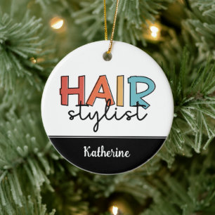 Décoration En Céramique Personnalisé Hair Styliste Retro Coiffeur Cadeau