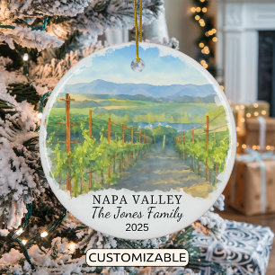 Décoration En Céramique Personnalisé Napa Valley Ornament, Californie