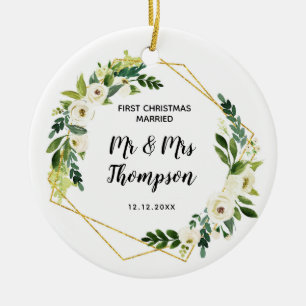 Décoration En Céramique Personnalisé Premier Noël Marié en tant que M. 