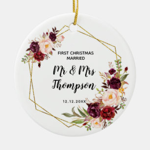 Décoration En Céramique Personnalisé Premier Noël Marié en tant que M. 