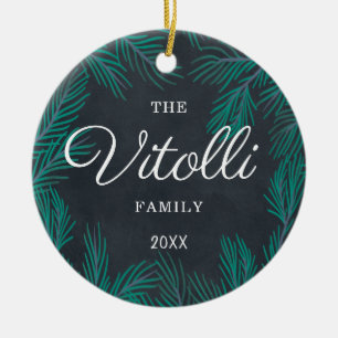 Décoration En Céramique Personnalisé Rustic Farmhouse Nom de famille Perso