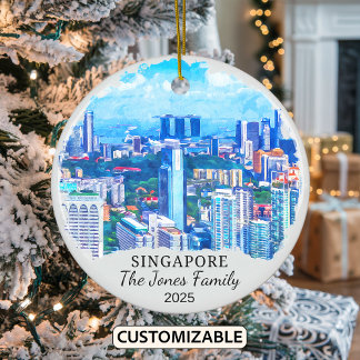 Décoration En Céramique Personnalisé Singapore City Orament, Singapour