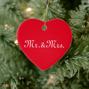 Décoration En Céramique Personnaliser avec le monogramme rouge monogramme