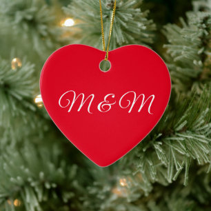 Décoration En Céramique Personnaliser avec les initiales couple monogramme