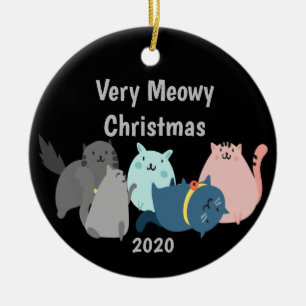 Décoration En Céramique Personnaliser Daté Meowy Noël Fun Chats Kittens