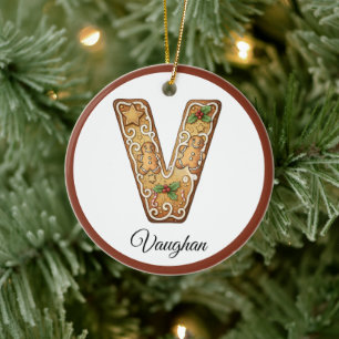 Décoration En Céramique Personnaliser le monogramme de lettre V en pain d'