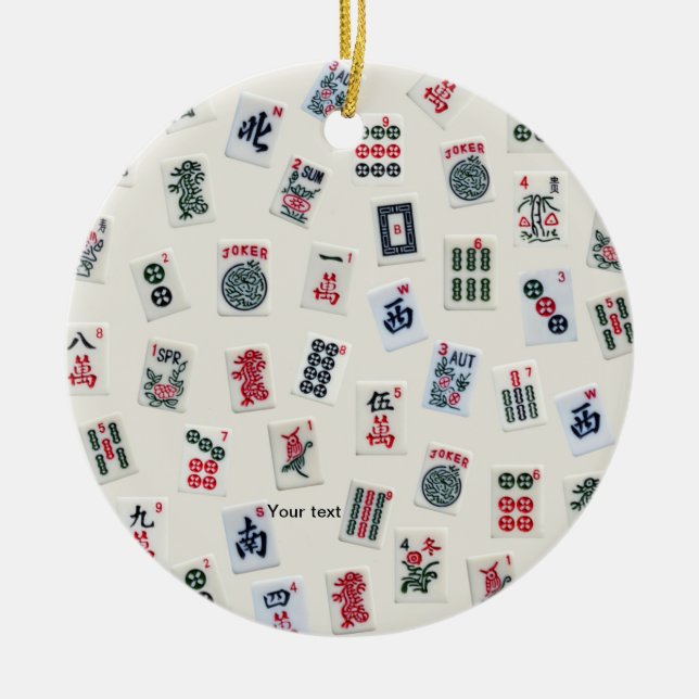Décoration En Céramique Personnaliser Mah Jongg carreaux symboles concepti (Devant)