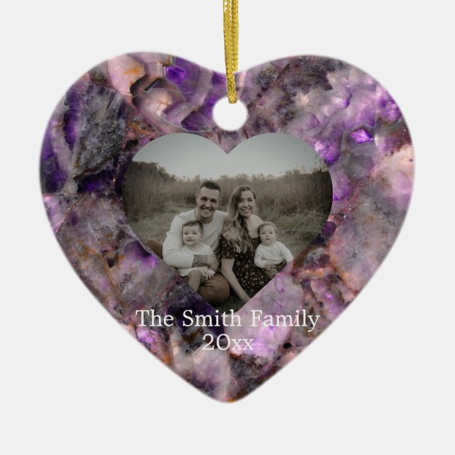 Décoration En Céramique Personnaliser violet Amethyst Quartz pierre de mar (Devant)