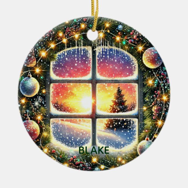 Décoration En Céramique Personnaliser Wreath Winter Wonderland Kids Keepsa (Devant)