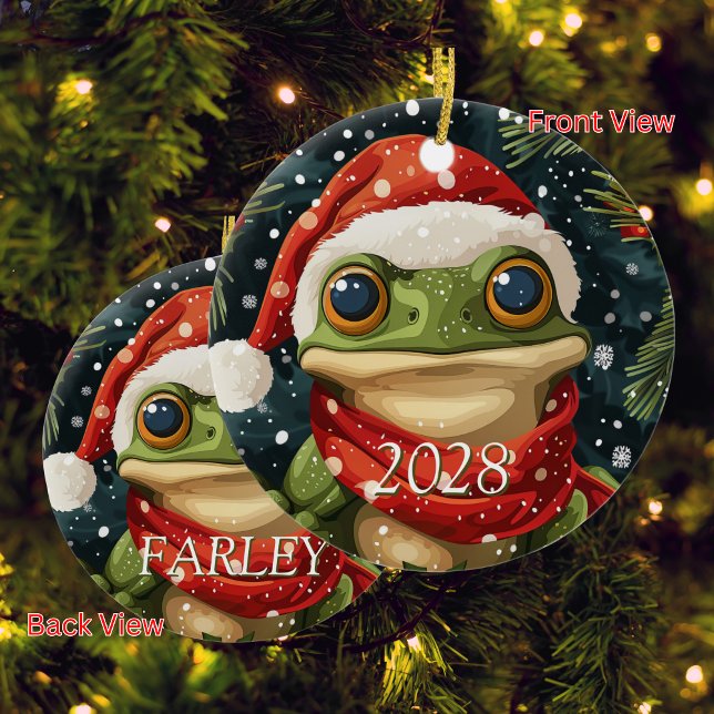 Décoration En Céramique Personnalisez la chouette grenouille de Noël à San (Créateur téléchargé)