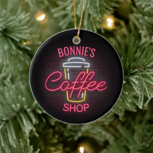 Décoration En Céramique Personnalized NAME Neon Style Coffee Shop Custom