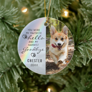 Décoration En Céramique Pet Dog Memorial Favori Hello Photo Rainbow