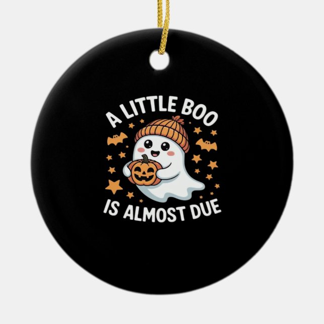 Décoration En Céramique Petit Bois Est Presque Dû Halloween Grossesse Reve (Devant)