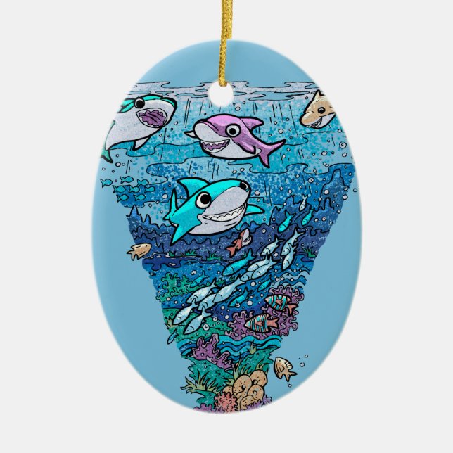 Décoration En Céramique Petit chien de requin (Devant)