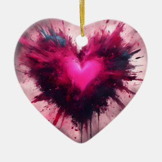 Décoration En Céramique Petit Coeur rose
