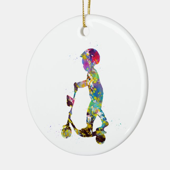 Décoration En Céramique Petit garçon avec scooter (Gauche)